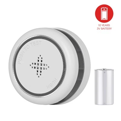 Minialarma de fum-con bateria de liti de 3V integrada